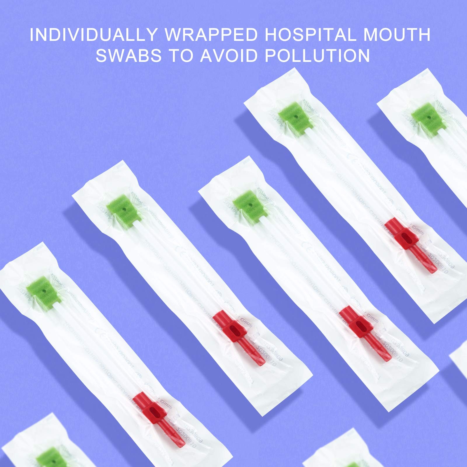 ZIZNBA Disposable Suction Tube Oral Swabs for 20 Count (Pack of 1), Green