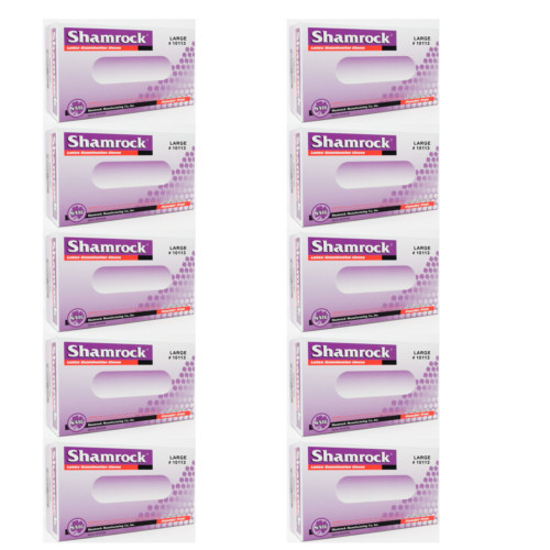 Shamrock Powder Free Textured Latex Gloves – Size Large Case pack of 1000 Gloves