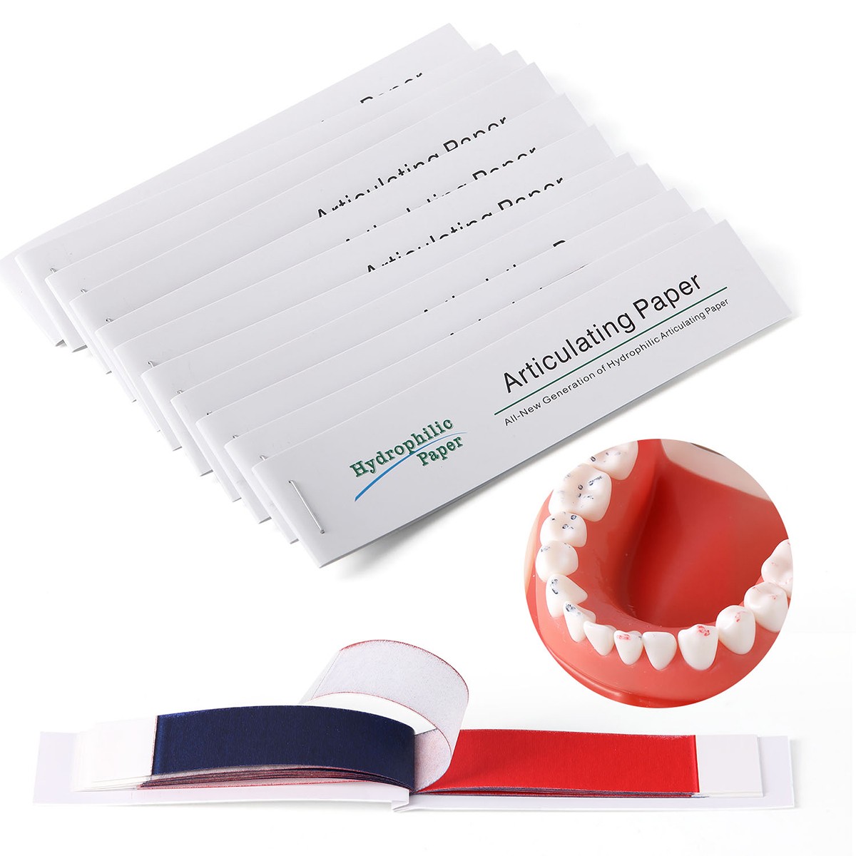 1-5Pack Dental Articulating Paper Double Sided Articulating Strips Blue/Red