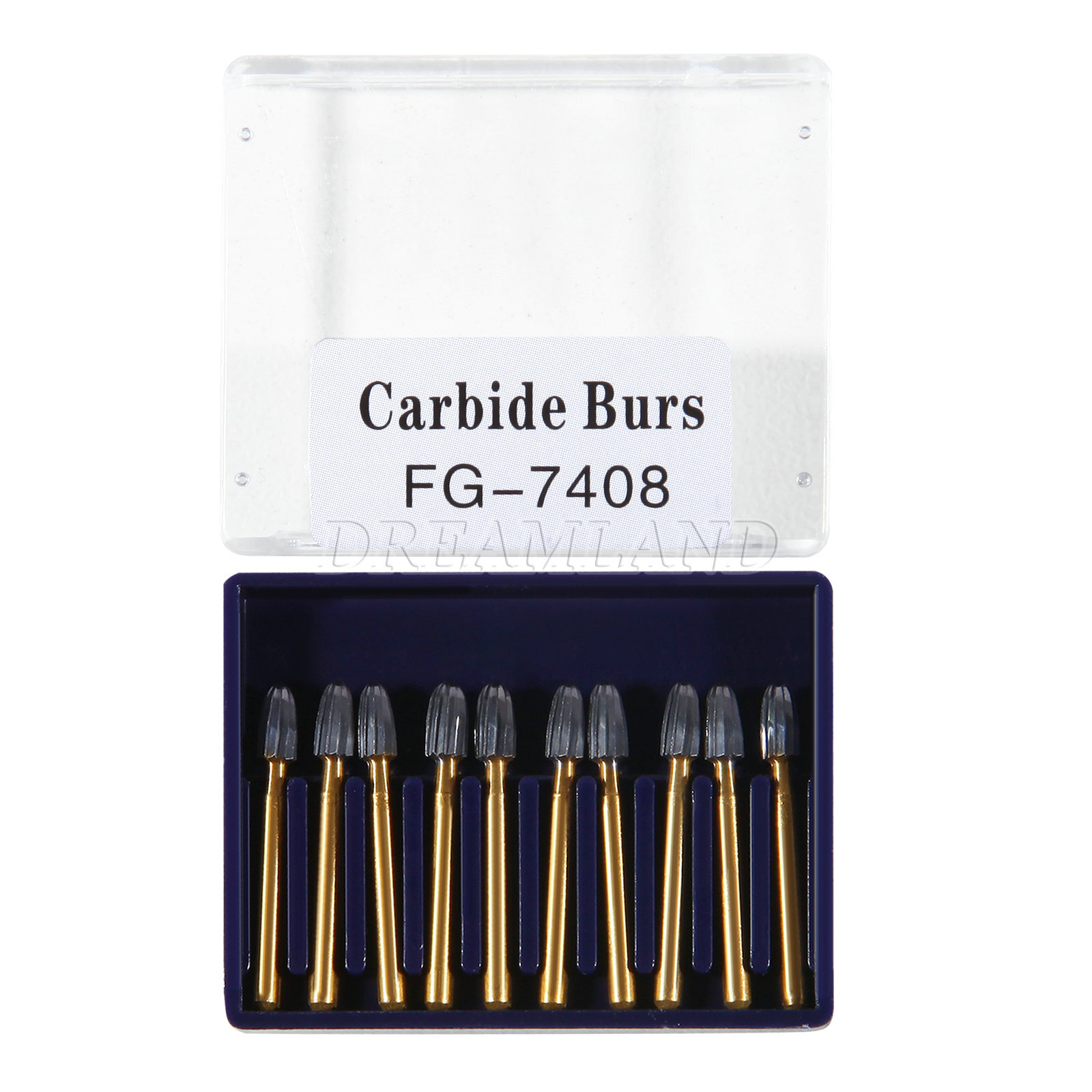 10Pcs Dental Tungsten Carbide Burs Trimming & Finishing Egg Football Bur FG 7408