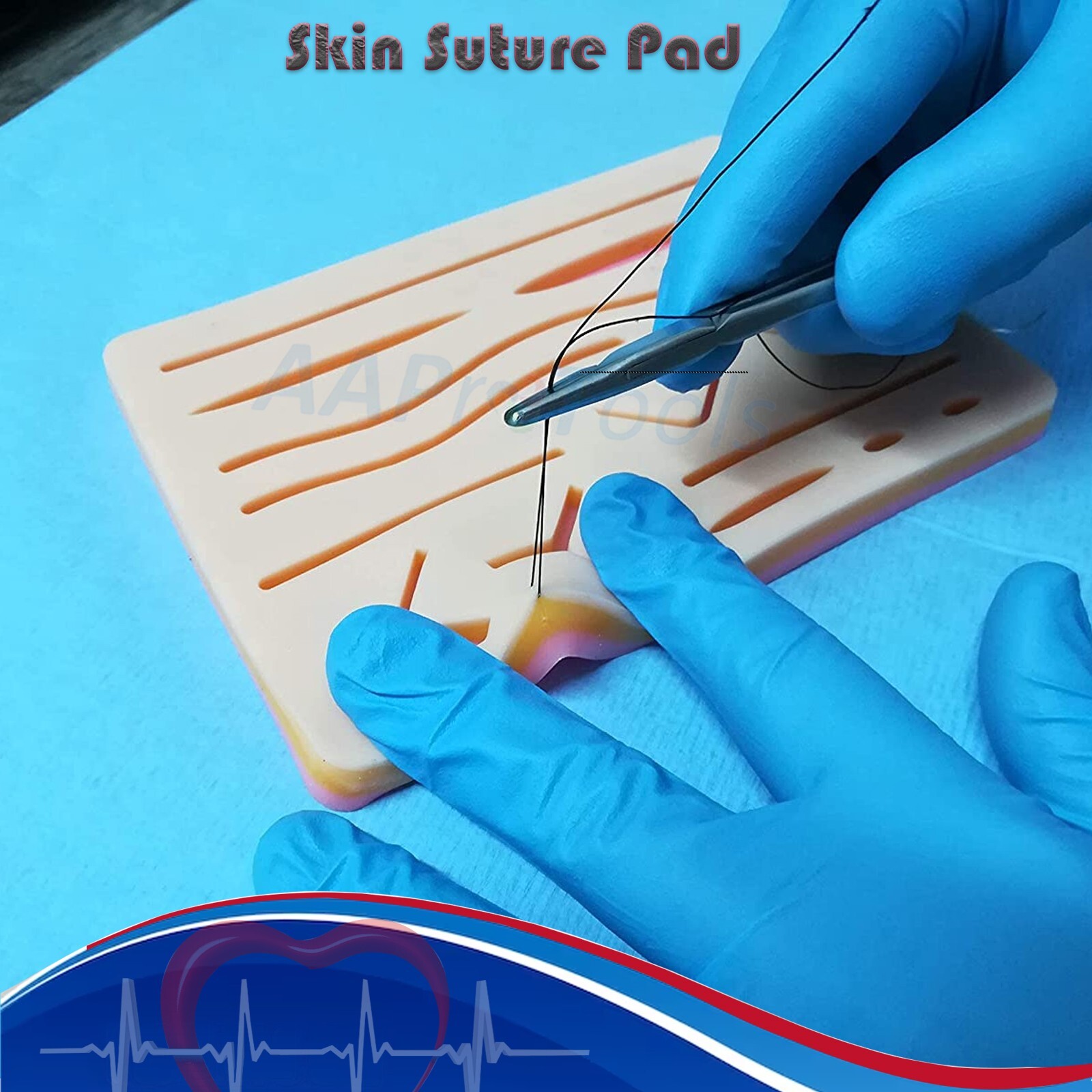 20 Medi Skin Suture Practice Silicone Pad Wound Simulated Surgical Training Kit