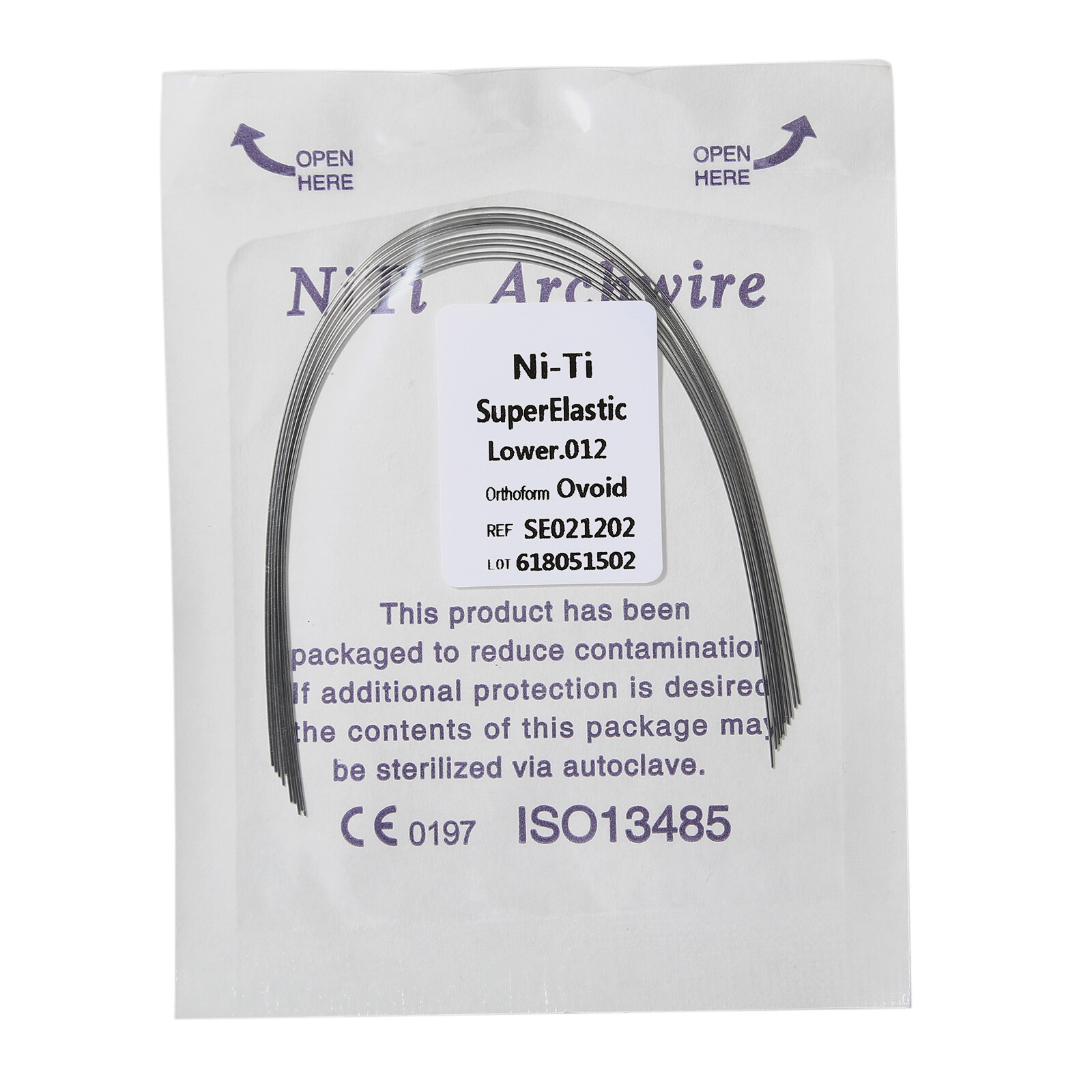 Dental Ortho Super Elastic Niti Arch Wire Round Ovoid Form for Bracket Braces CE