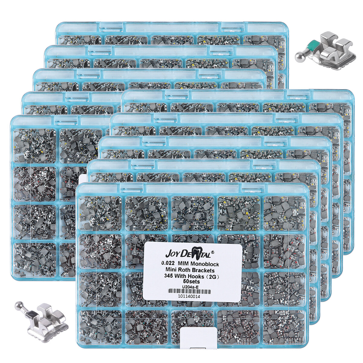 AZDENT Dental Ortho MIM Monoblock Brackets Brace Mini Roth/MBT .022/.018 345