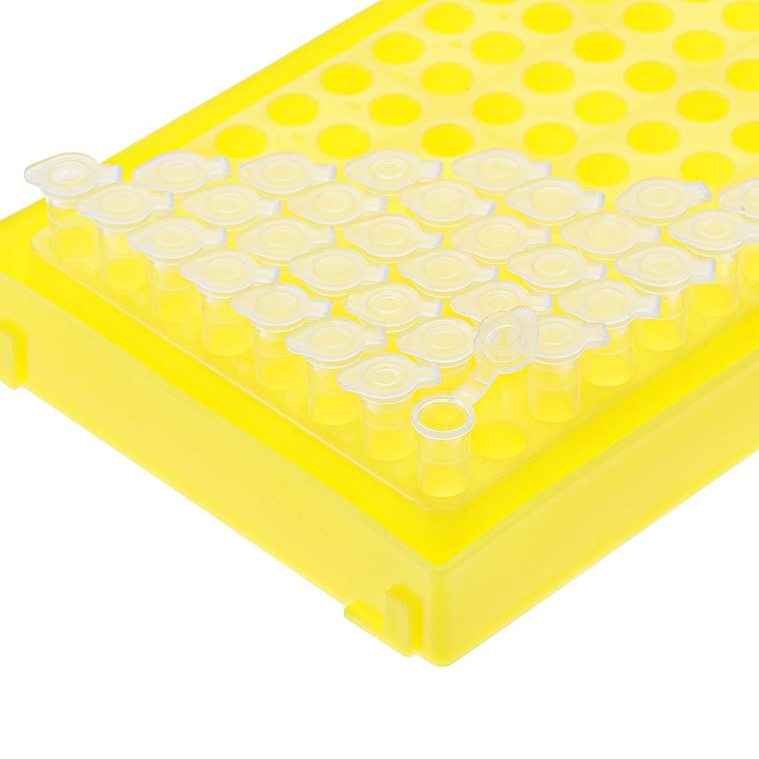 uxcell Centrifuge Tube Rack Storage Box 96-Well Polypropylene Holder for 0.2ml M