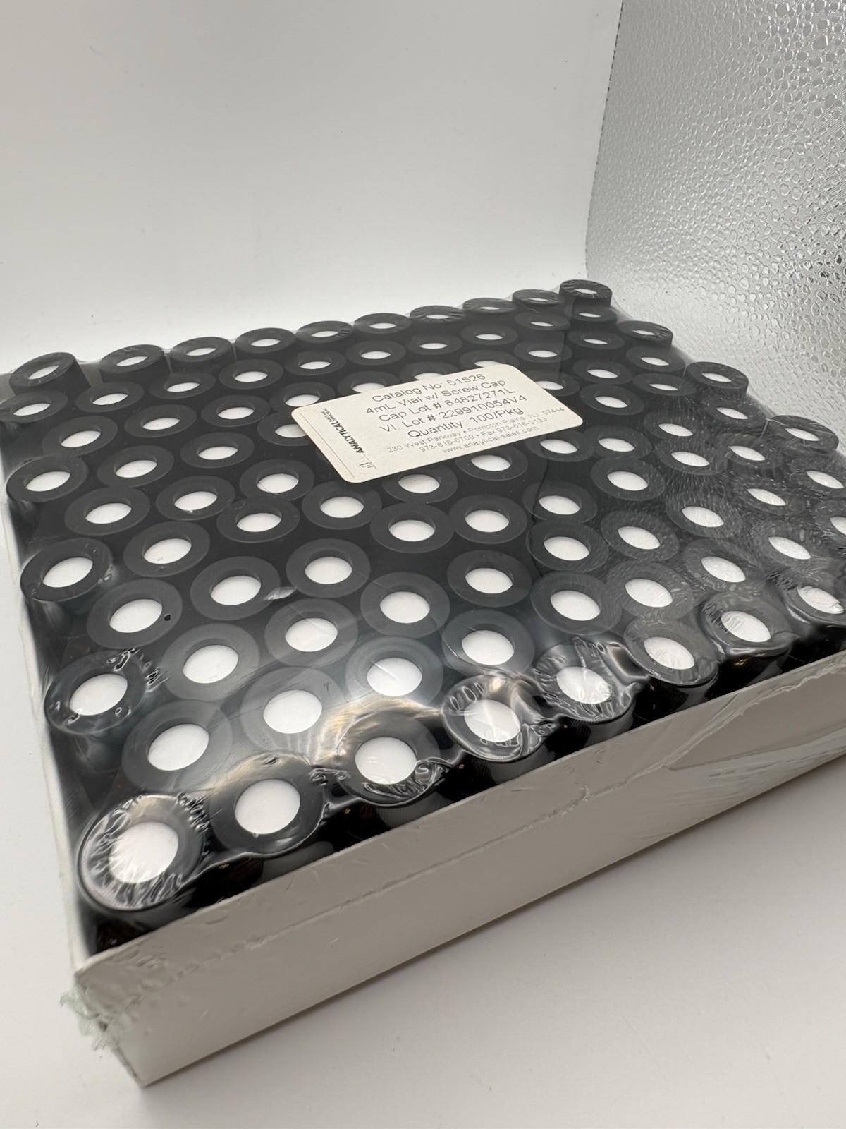 Analytical Sales 51526 4mL Amber Glass Screw Vials & Caps 100/Pkg Sealed Kit