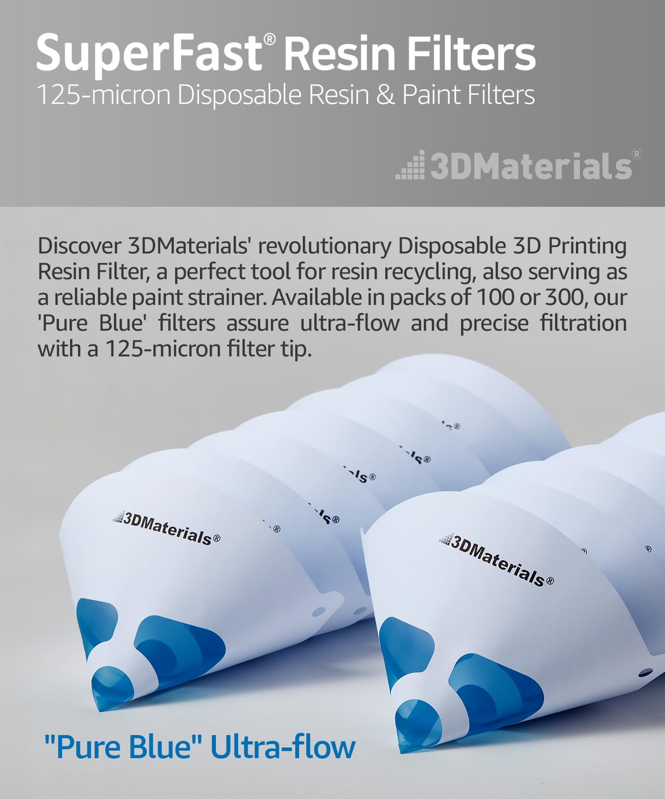 SuperFilter 100 pcs, Disposable Filter, 3D Printer Resin and Paint Strainer, Mad