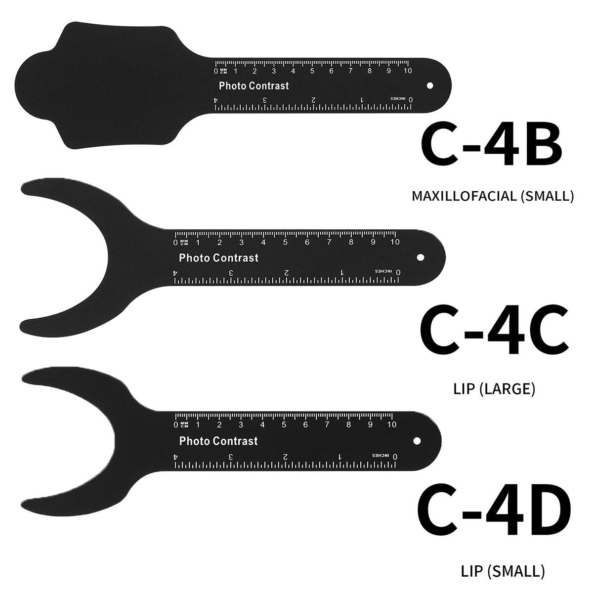 6 Pcs Dental Photography Contraster, 6 Size Black Background Board