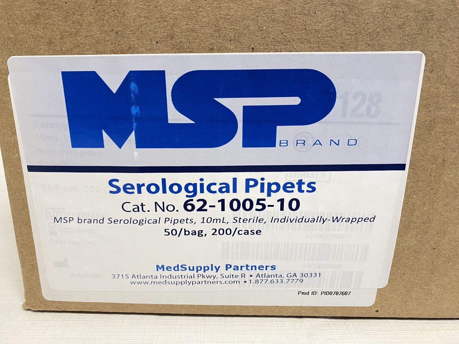 (200/Cs) MSP 10mL Polystyrene Serological Pipettes Individual Wrap 62100510