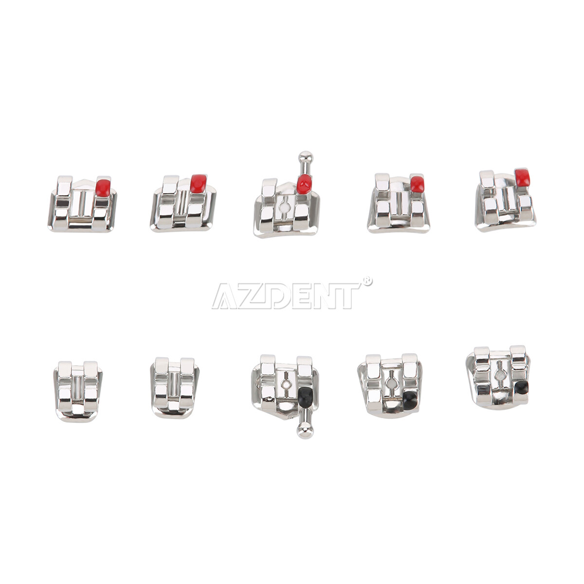 AZDENT Dental Orthodontic Brackets Metal Braces Mini Roth MBT Slot 0.022 3Hook