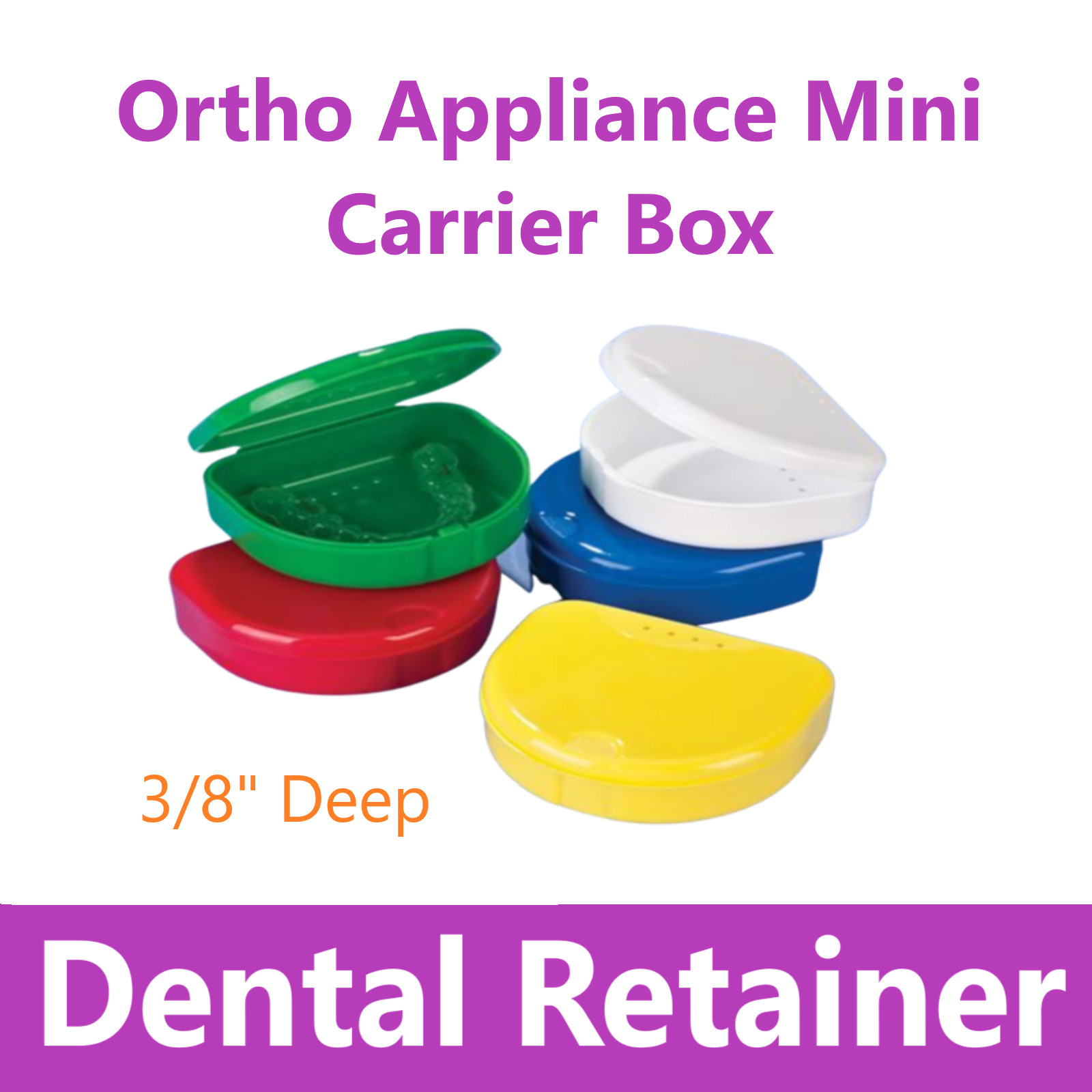 Dental Ortho Appliance Case Mini Retainer Box, 5/8″H, Pocket Size, Upto 300/Cs