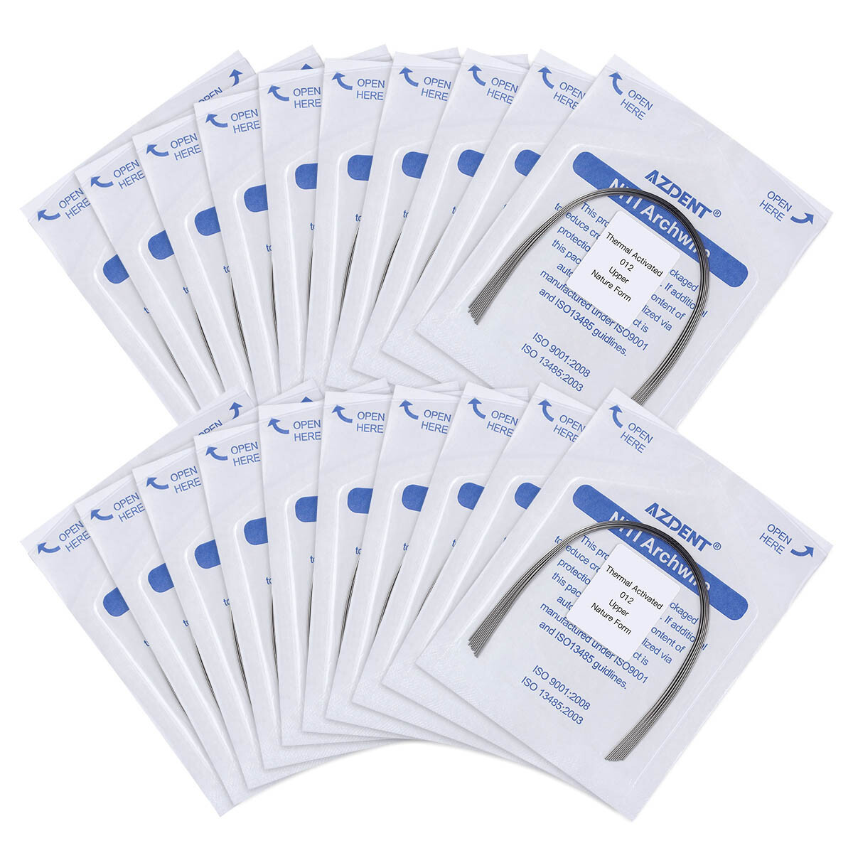 AZDENT Dental Orthodontic Niti Thermal Activated Round Arch Wire Natural Form