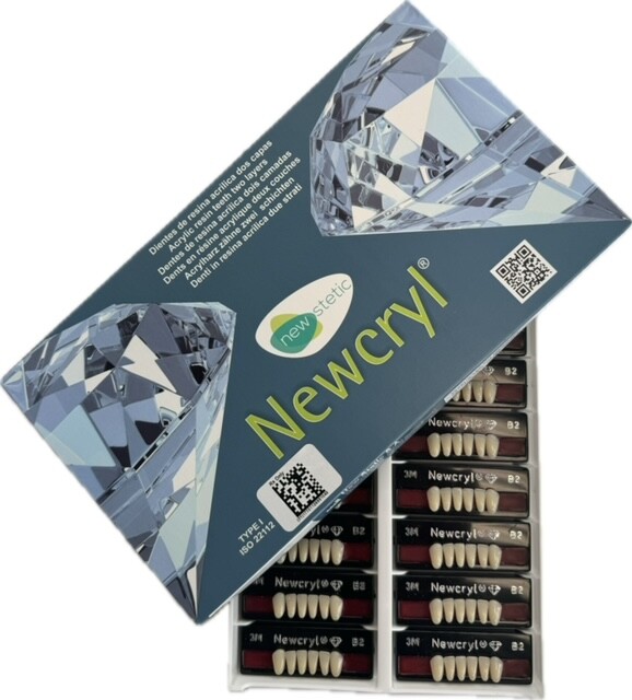 Newcryl Lower Anterior Mould 3P 1 x 6 33° Two-Layer False Teeth Multi-Shade
