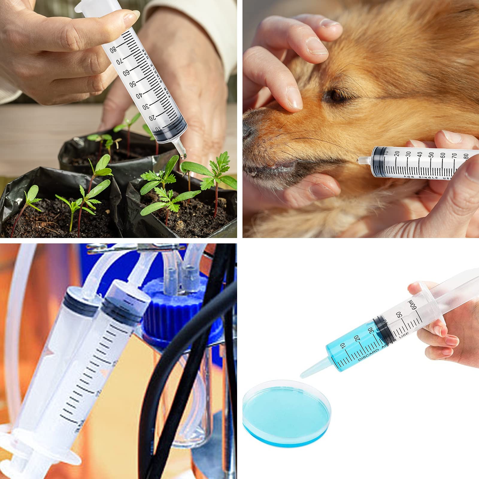 DEPEPE 2pcs 100ml Large Plastic Syringe with 47in Handy