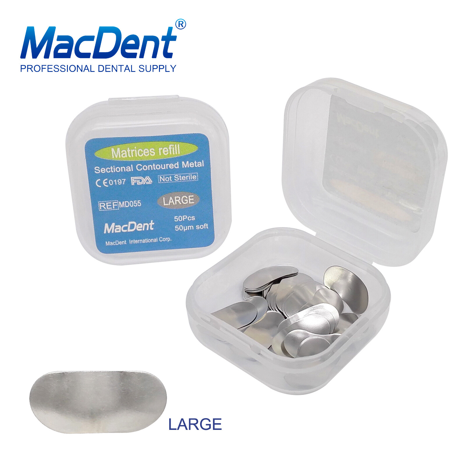 50Pcs/box MacDent Dental Sectional Contoured Matrices Matrix Bands Refill S/M/L
