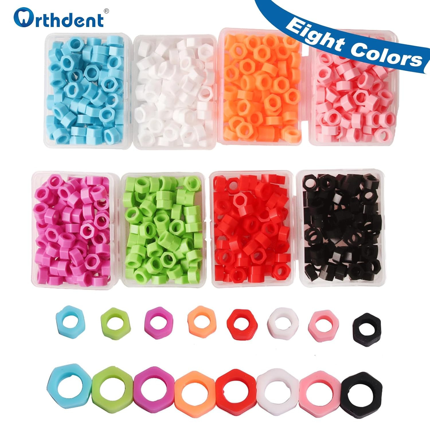 100Pcs Multi-Color Orthodontic Silicone Code Rings for Dental Instruments