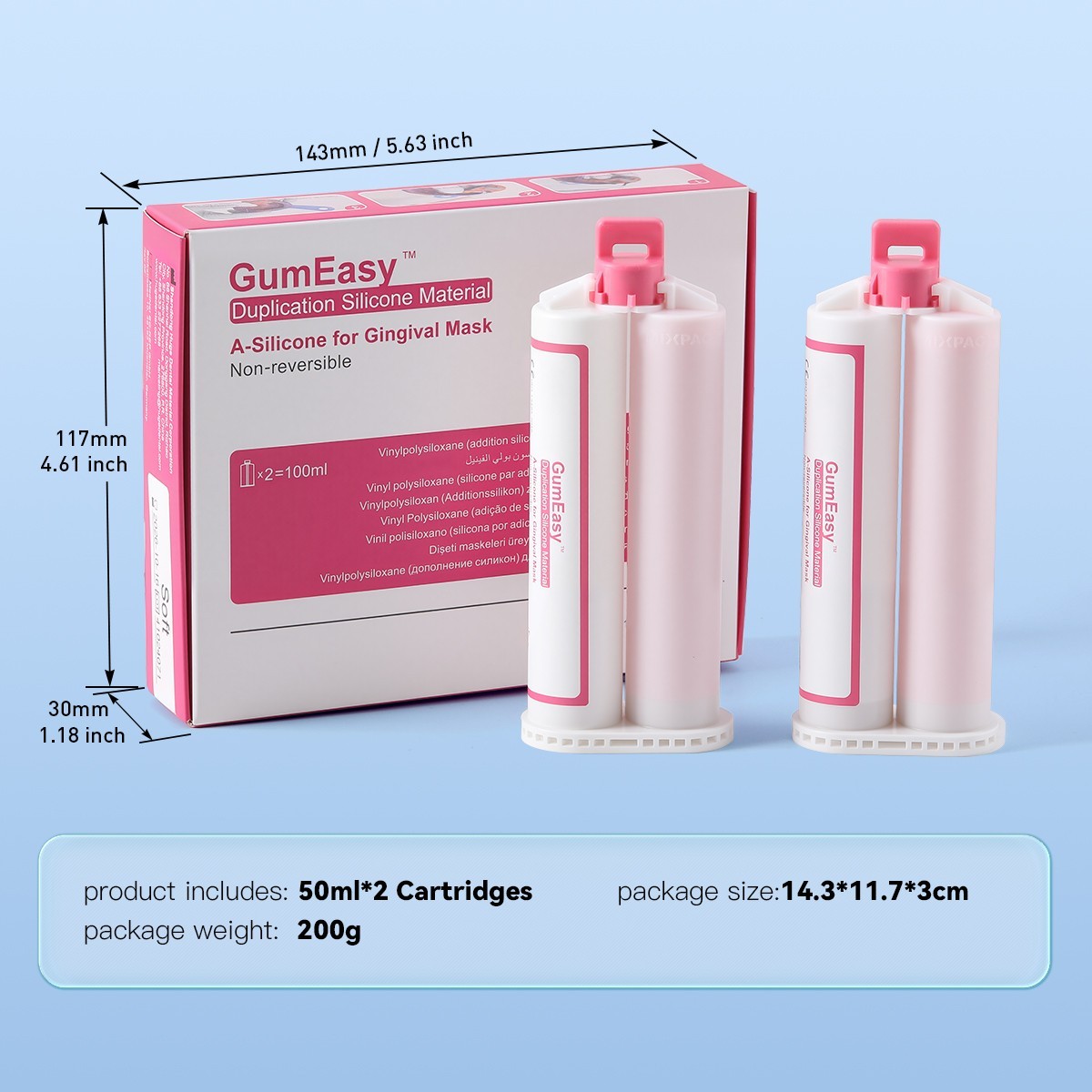 AZDENT Dental Lab A-Silicone Duplication Silicone Material for Gingival Mask
