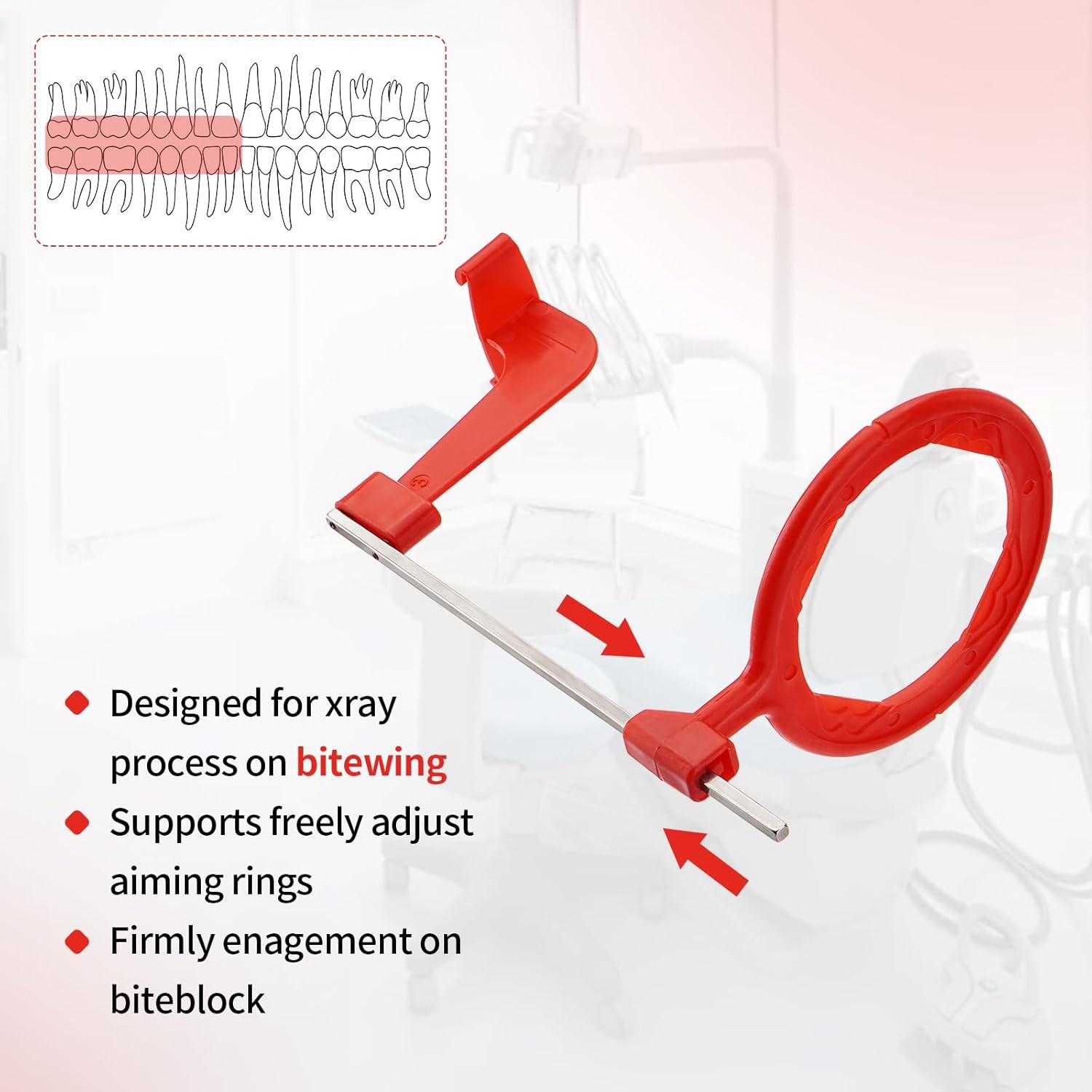 10x Dental Film Holder X-Ray Film Positioning Holder Positioner 5x Ring + 5xArms