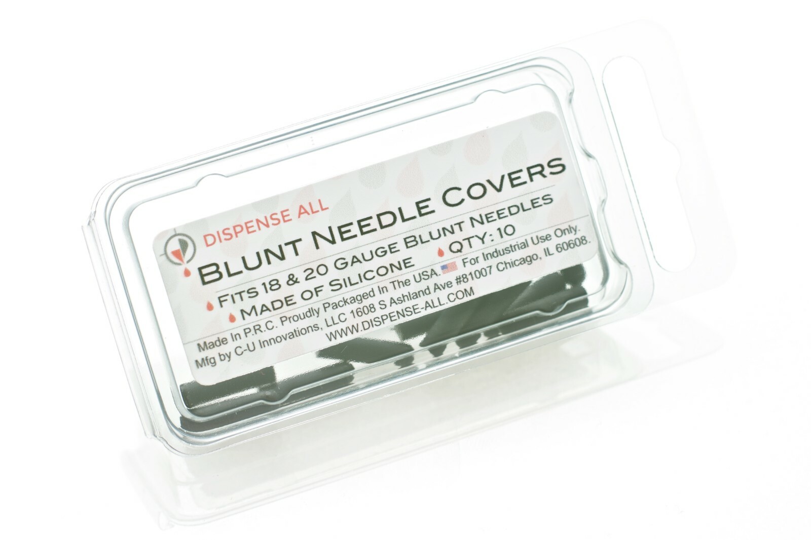 Dispense All – Blunt Needle Covers, Black, Fits 18 & 20 Gauge