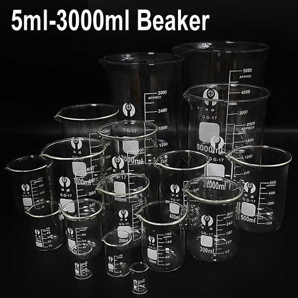5ml-3000ml Glass Laboratory Handle Beakers High Chemistry stability Glassware