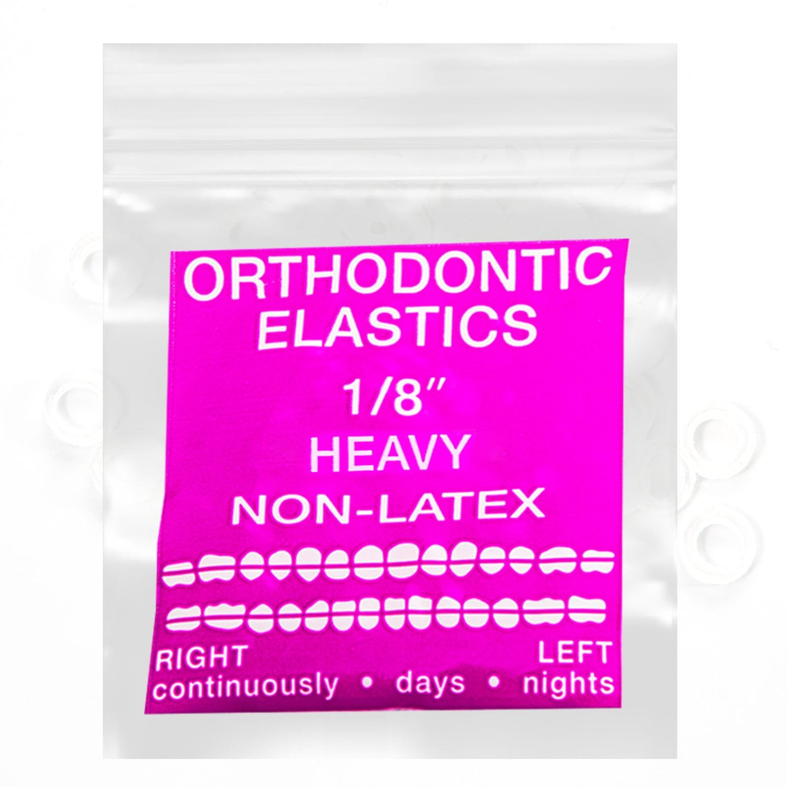 Clear NonLatex 100 counts, Intraoral Elastic Bands Orthodontic Elastics Denta…