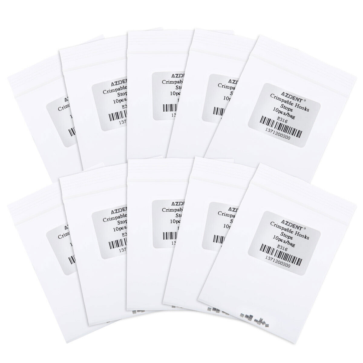 AZDENT Dental Orthodontic Crimpable Hook Stops Type for Arch Wires 10pcs/pack