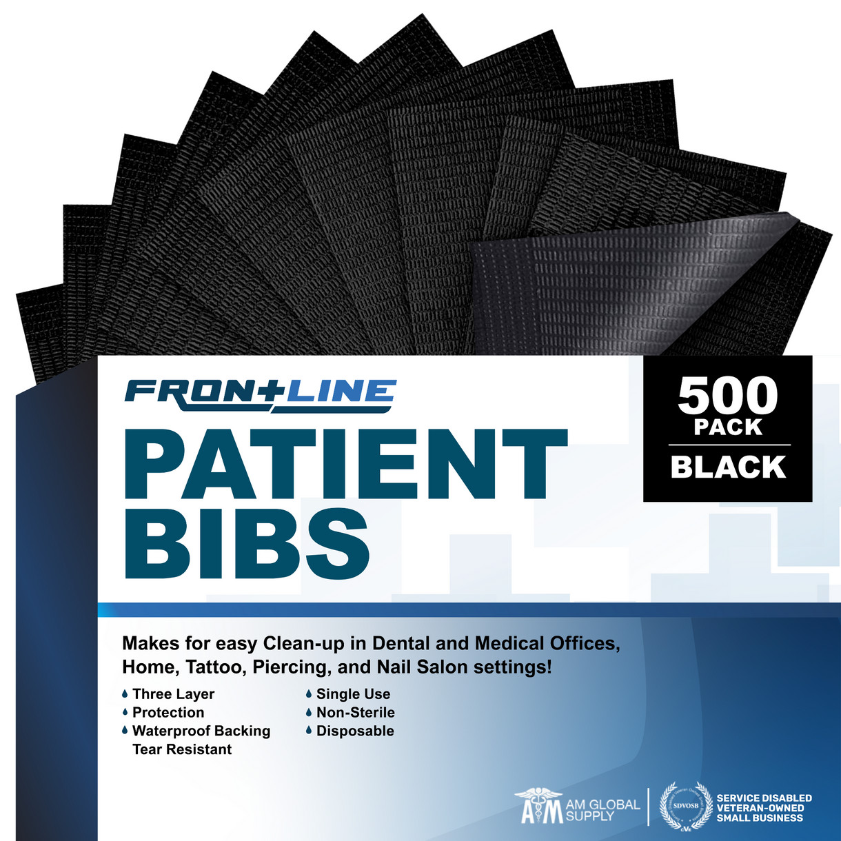 Disposable 3-Ply Dental Bibs 13″x18″ Waterproof Tattoo Medical Salon Use 500Pack