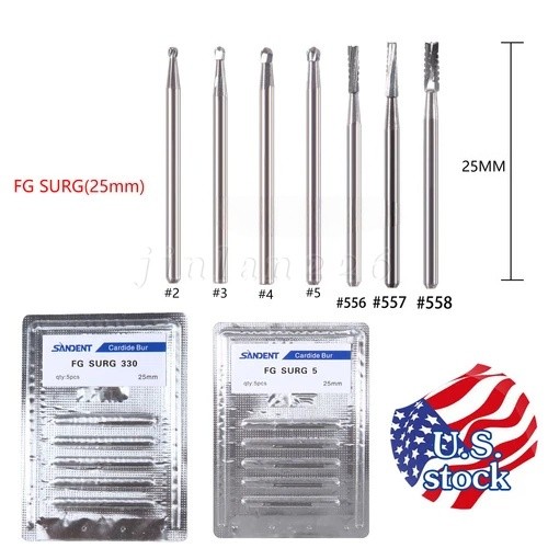 Dental Long Surgical Burs Carbide Taper Fissure FG SURG 25MM