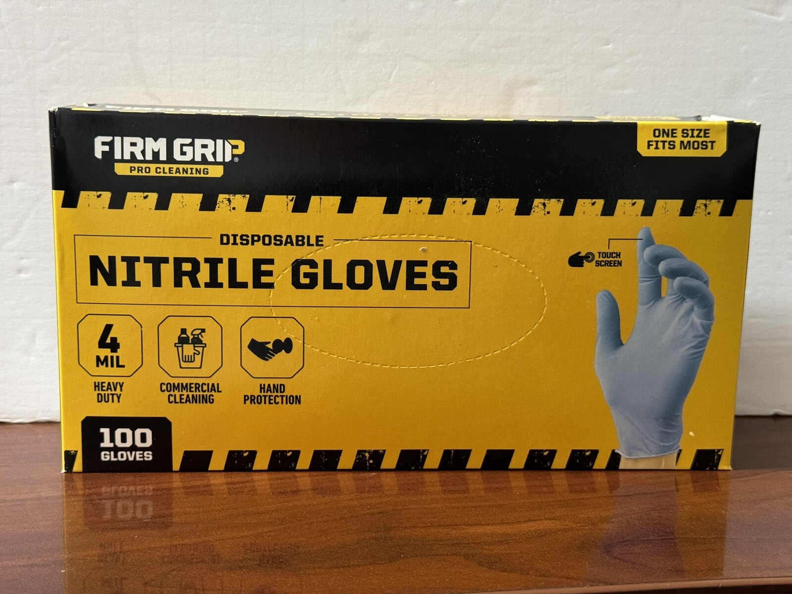 FIRM GRIP Pro Cleaning Disposable HEAVY DUTY Nitrile Gloves 100-Count