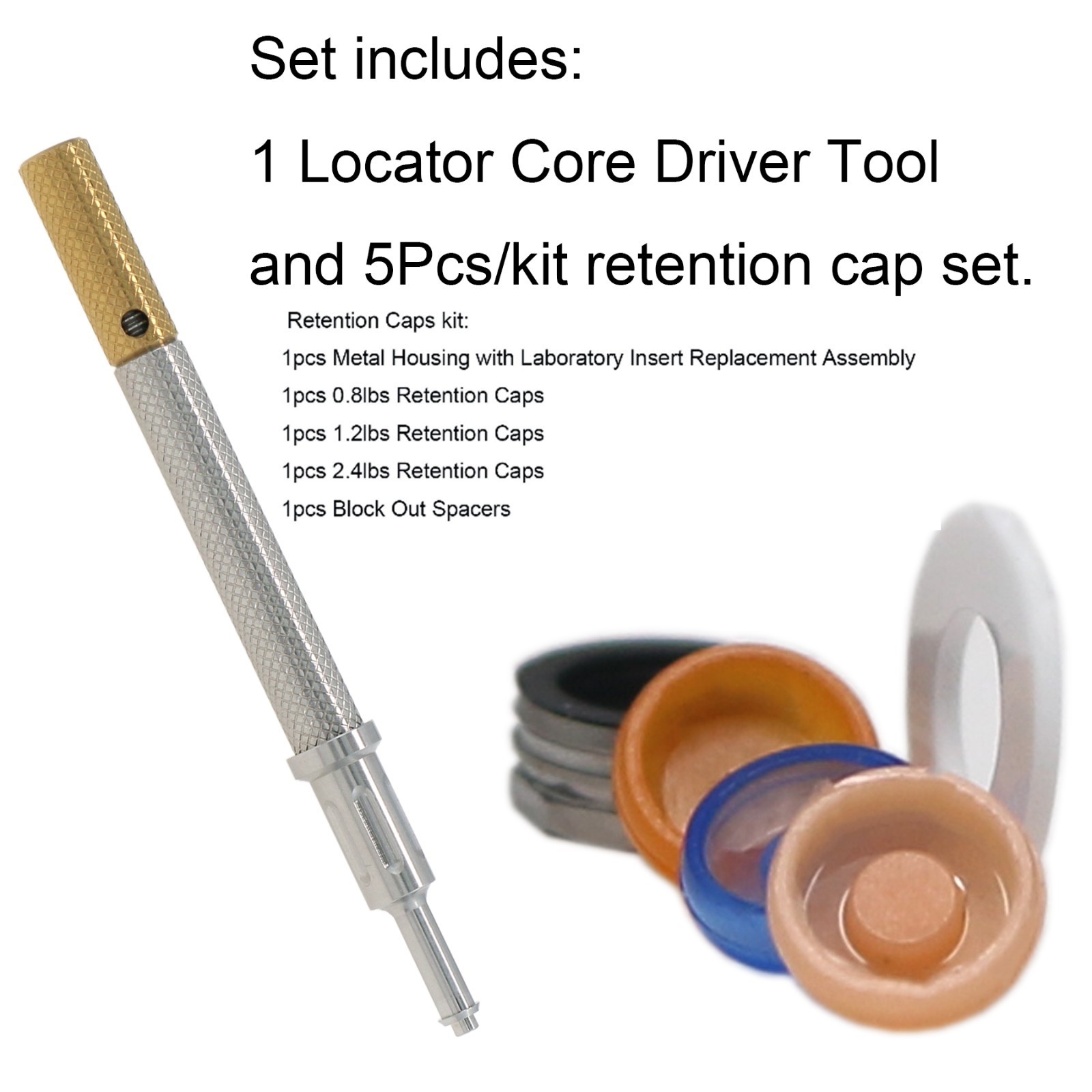 US Dental Retention Cap Set And Male Cap Insertion Extraction Locator core Tool