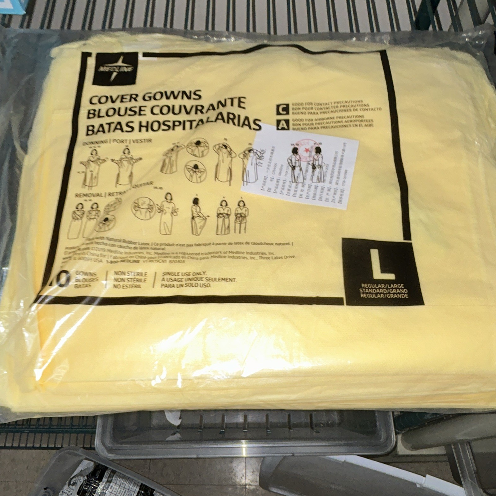 Medline Cover Gowns Regular/Large Non-Sterile Single Use Emergency Medicine 10