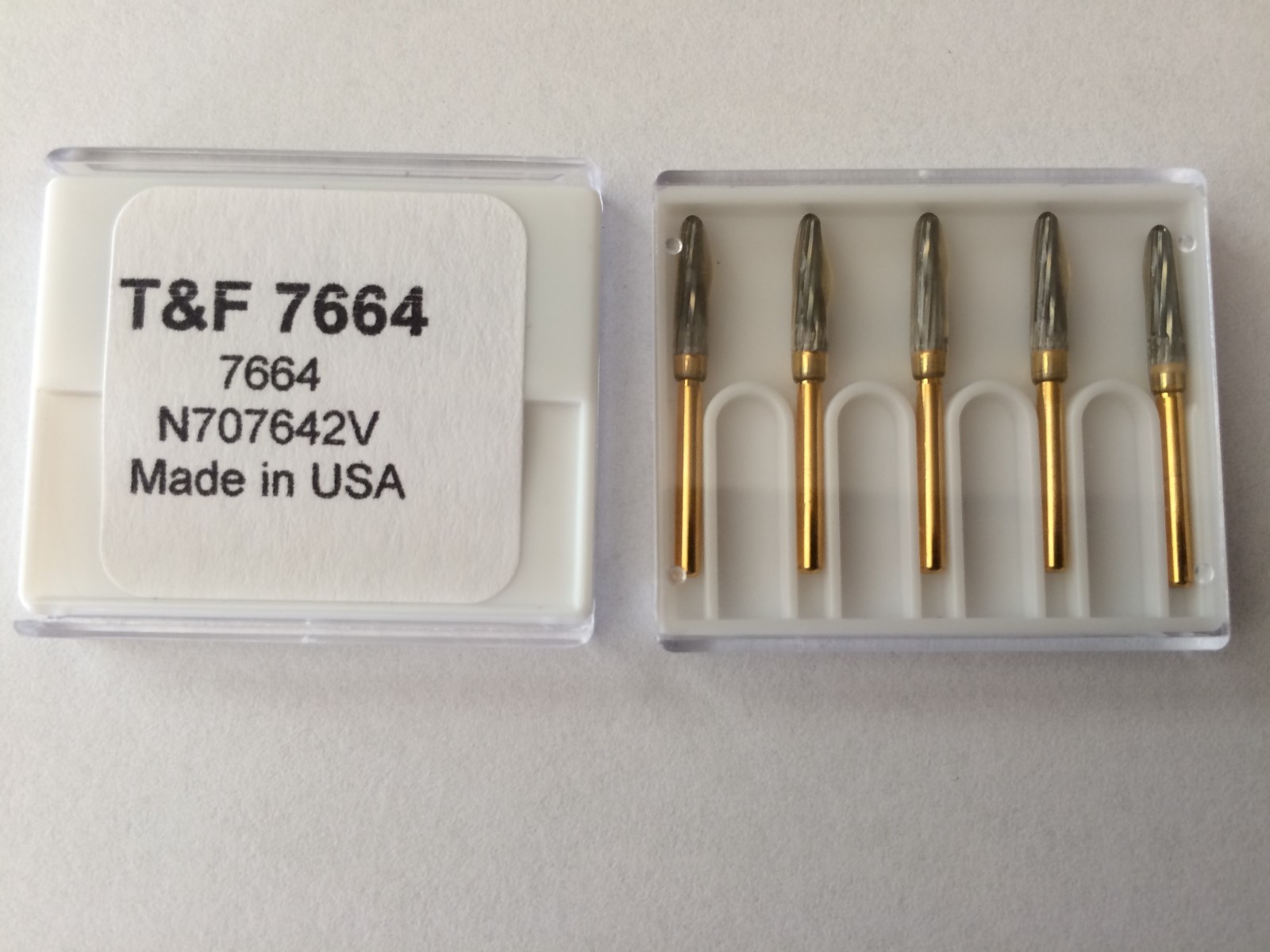 FG7664 Premium Carbide Round End Taper Bur 12 Blades 5pk
