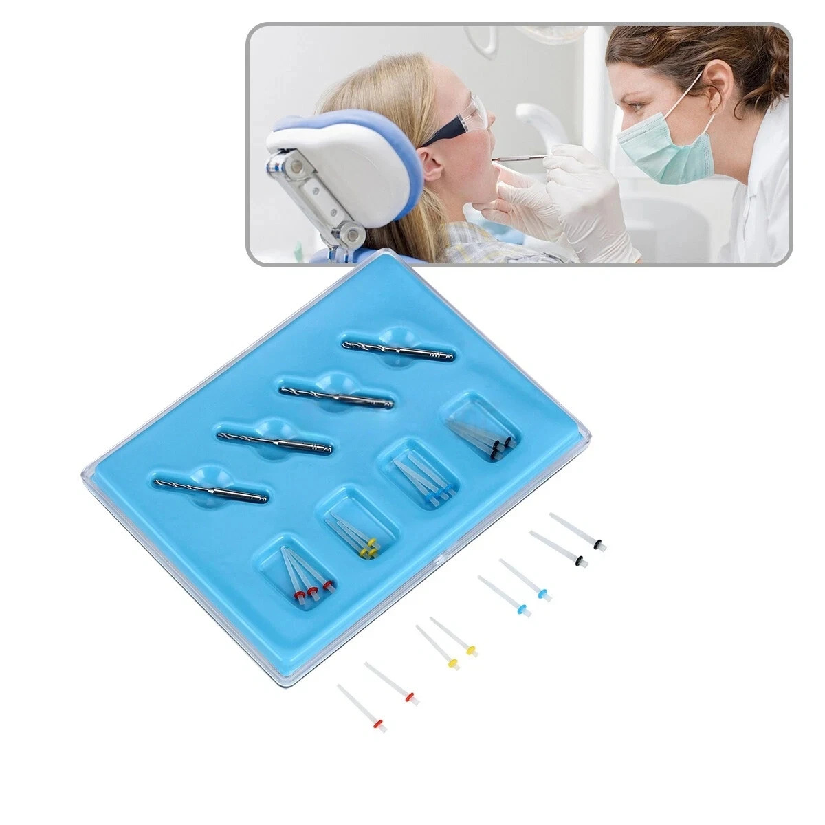 Dental Endo Quartz Fiber Post Root Canal Restorative Post Straight&Screw/Drills