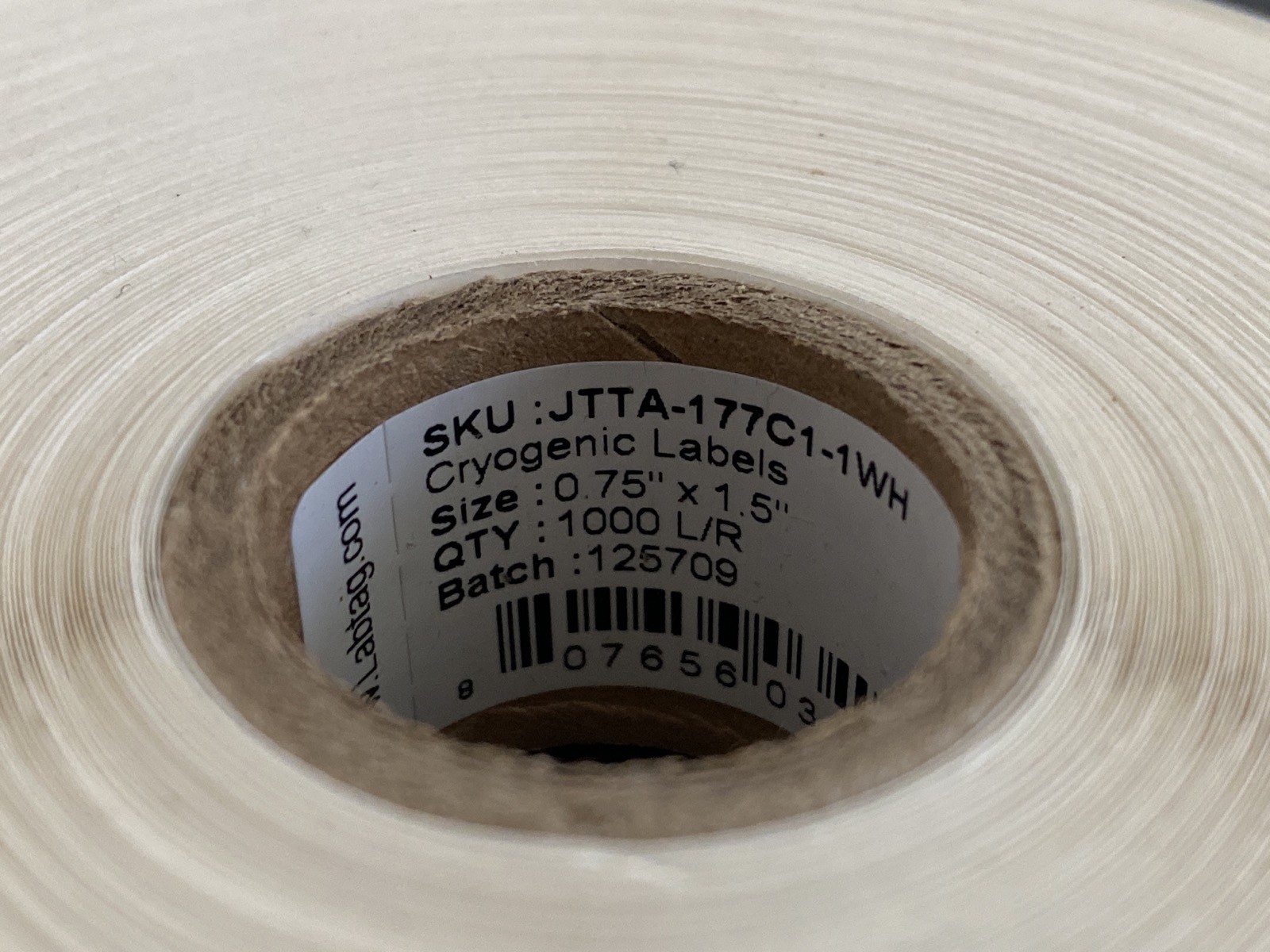 LABTAG Thermal Transfer Cryogenic Barcode Labels 0.75” x 1.25” JTTA-177C1-1WH