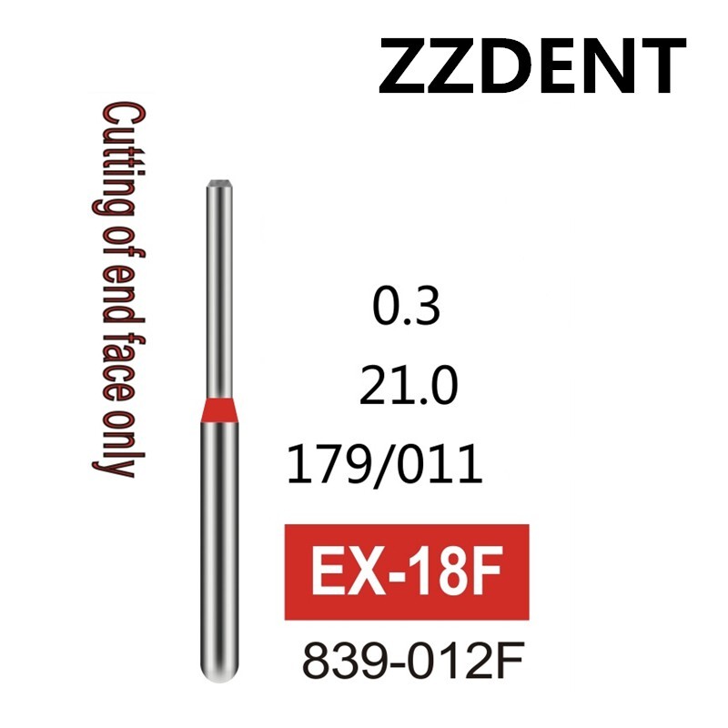 10/PK EX-18F Top End Face Cutting Fine Grit Dental Diamond Burs FG Dia. 1.6mm