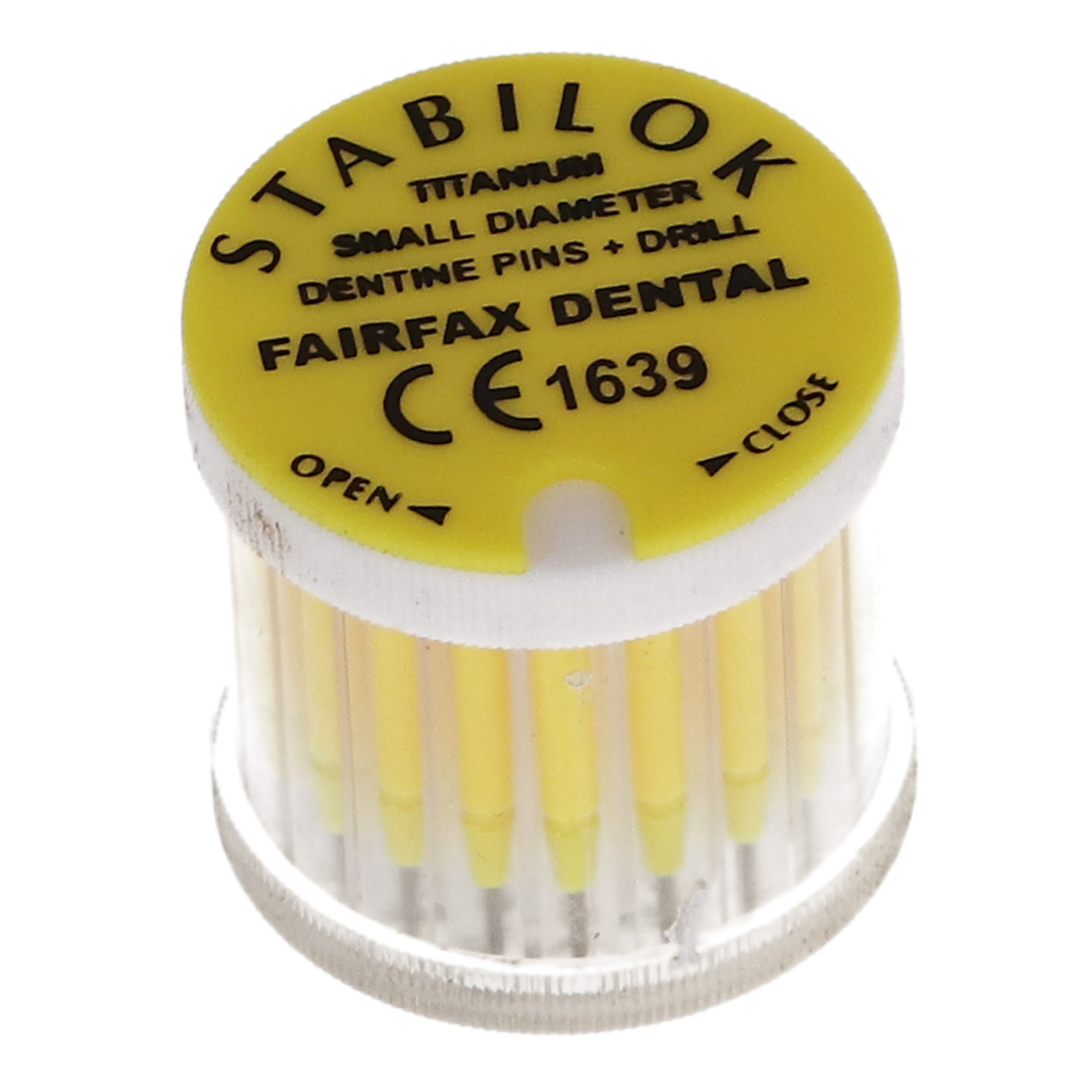 Fairfax Dental 50050 Stabilok Titanium Pins .021″ Standard Kit Yellow 20/Pk
