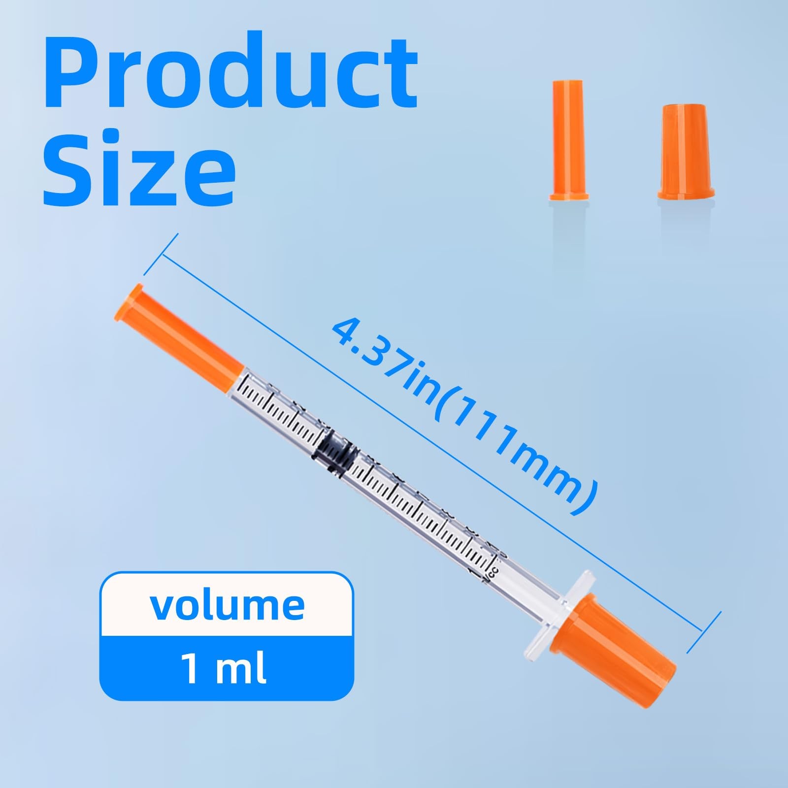 U-100 31G 1ml/cc 5/16″ (8mm) Syringes, Disposable Individual Transparent