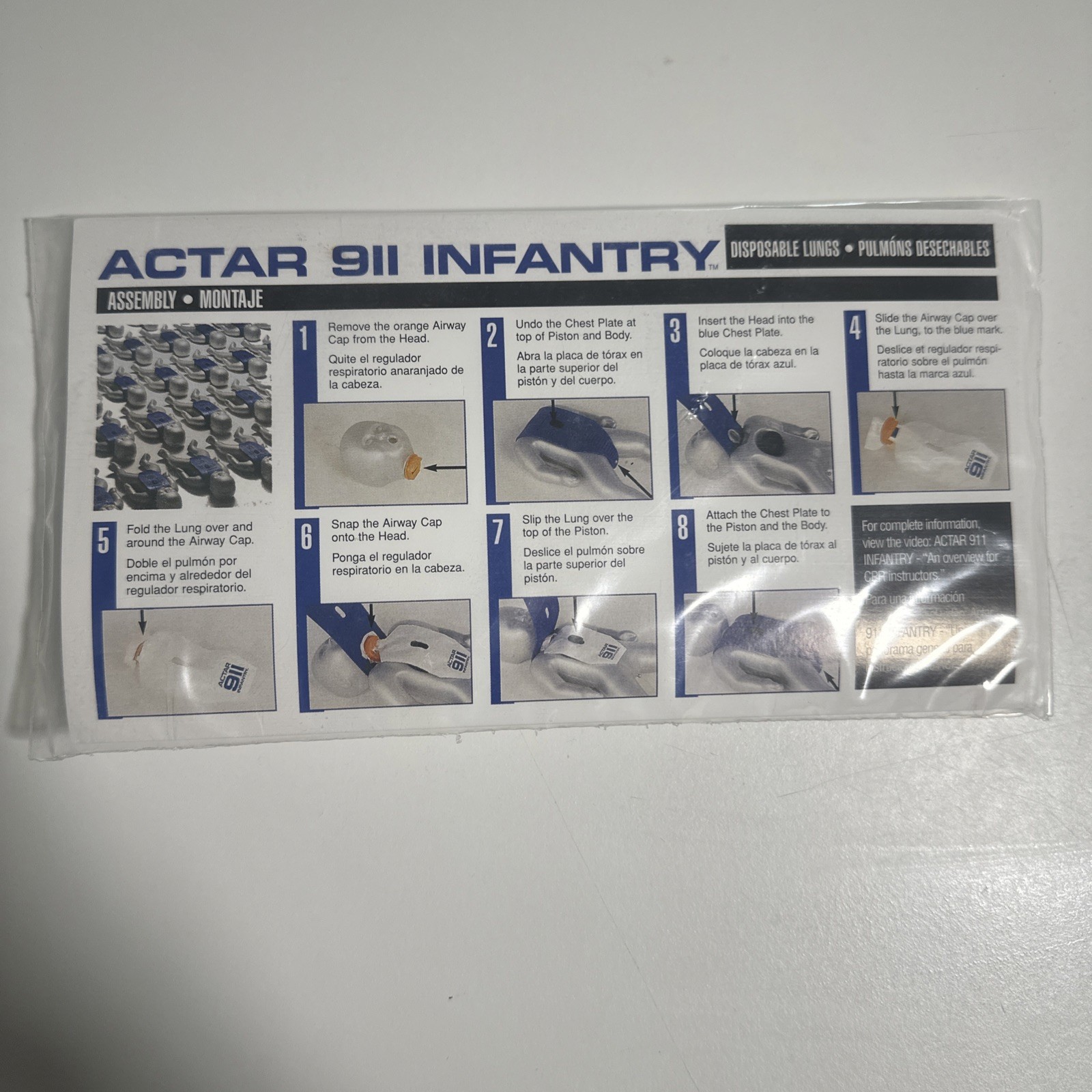 Actar 911 INFANTRY infant Lungs Pack of 100 New Sealed – Free Shipping from USA