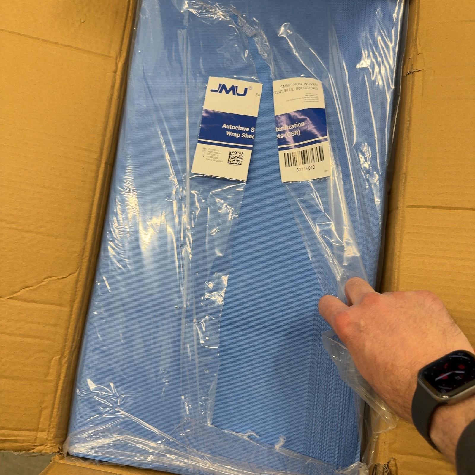 JMU 500pcs Autoclave Sterilization Wrap 24×24 SMMS EO Steam 60g Non-Woven