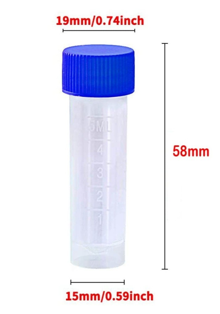 🚨 50PCS Plastic Tubes w/ Screw Caps 5 ml CRAFTS HOBBIES COLLECTIONS KEEPSAKES