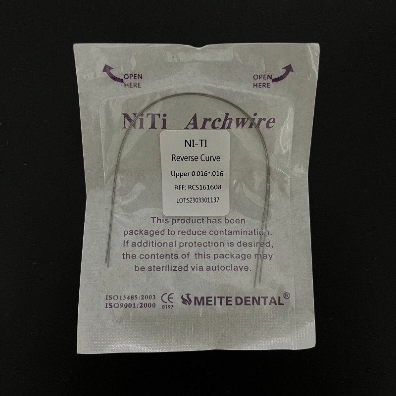 Dental Orthodontic Reverse Curve Arch Wires Super Elastic Niti Rectangular Wires