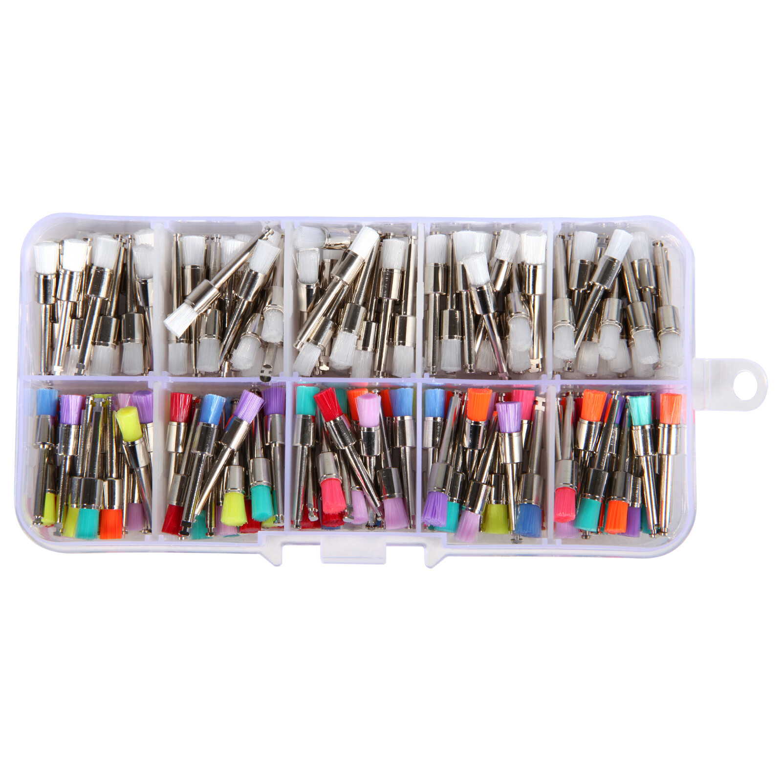 200Pcs Dental Colorful Nylon Bowl Flat Polishing Polisher Prophy Brushes Brush