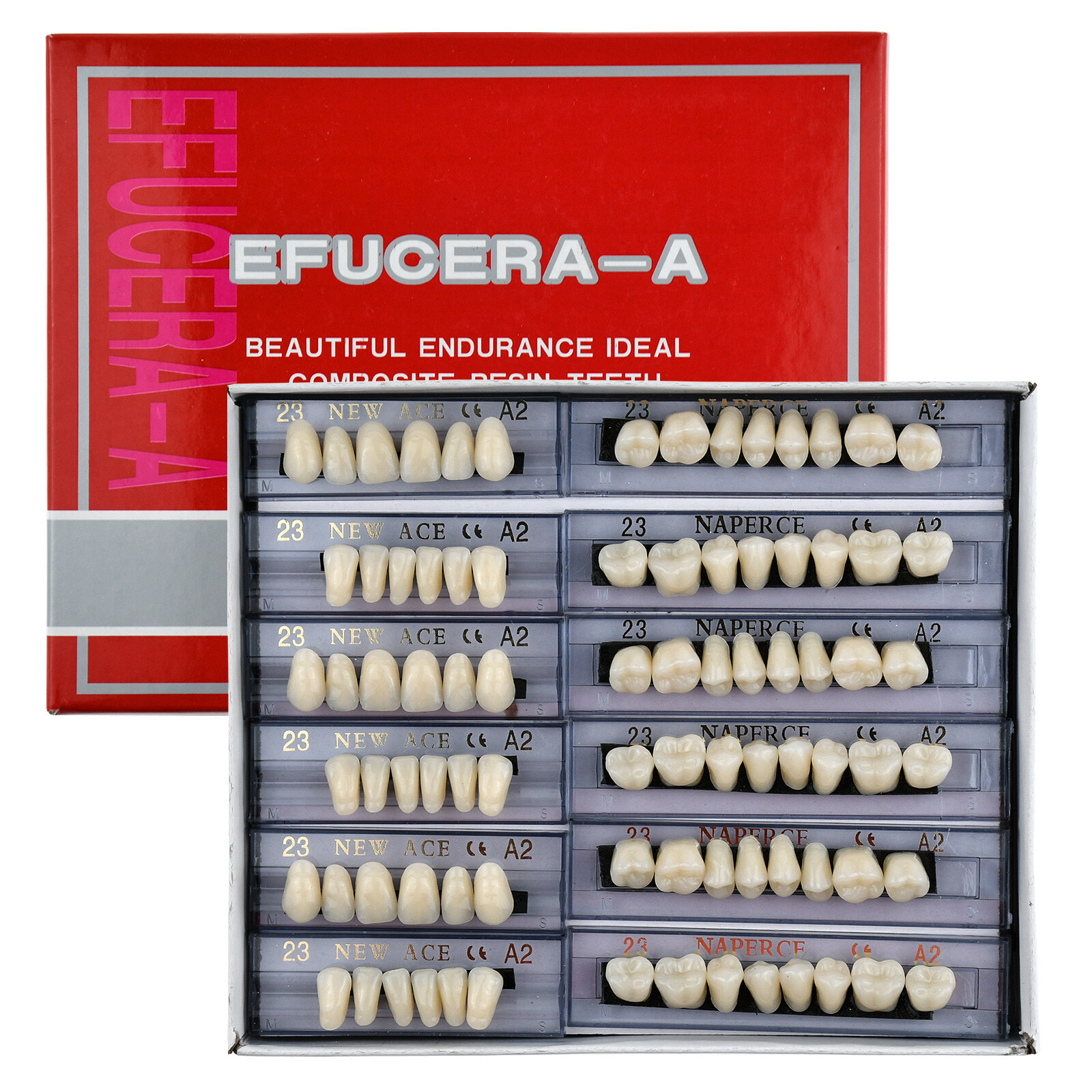 168Pcs/Box Acrylic Resin Denture #23 Dental Upper Lower Shade A2 Teeth Set US