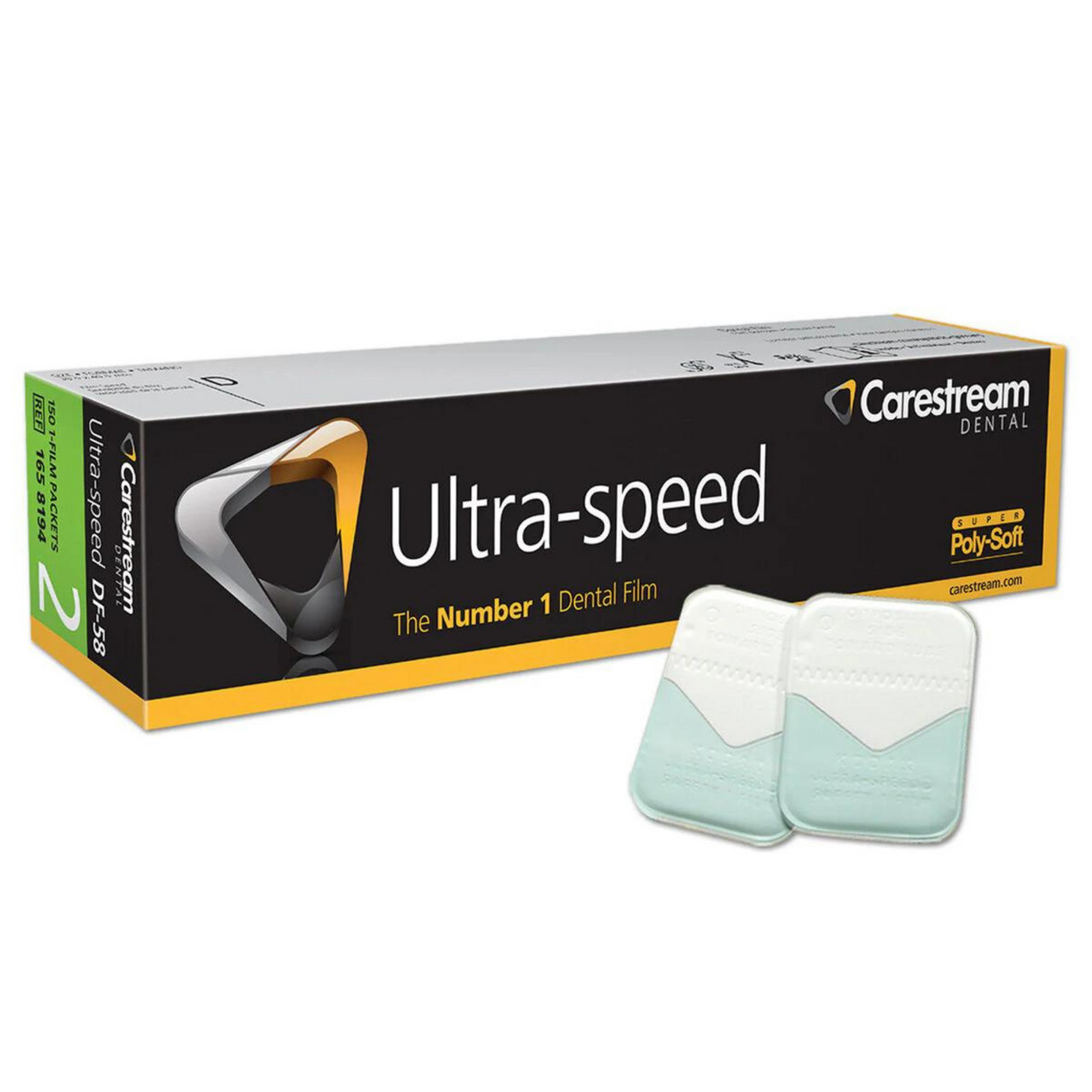 Carestream Ultra-speed DF-58 #2 Dental X-Ray Film Super Poly-Soft 150/Box