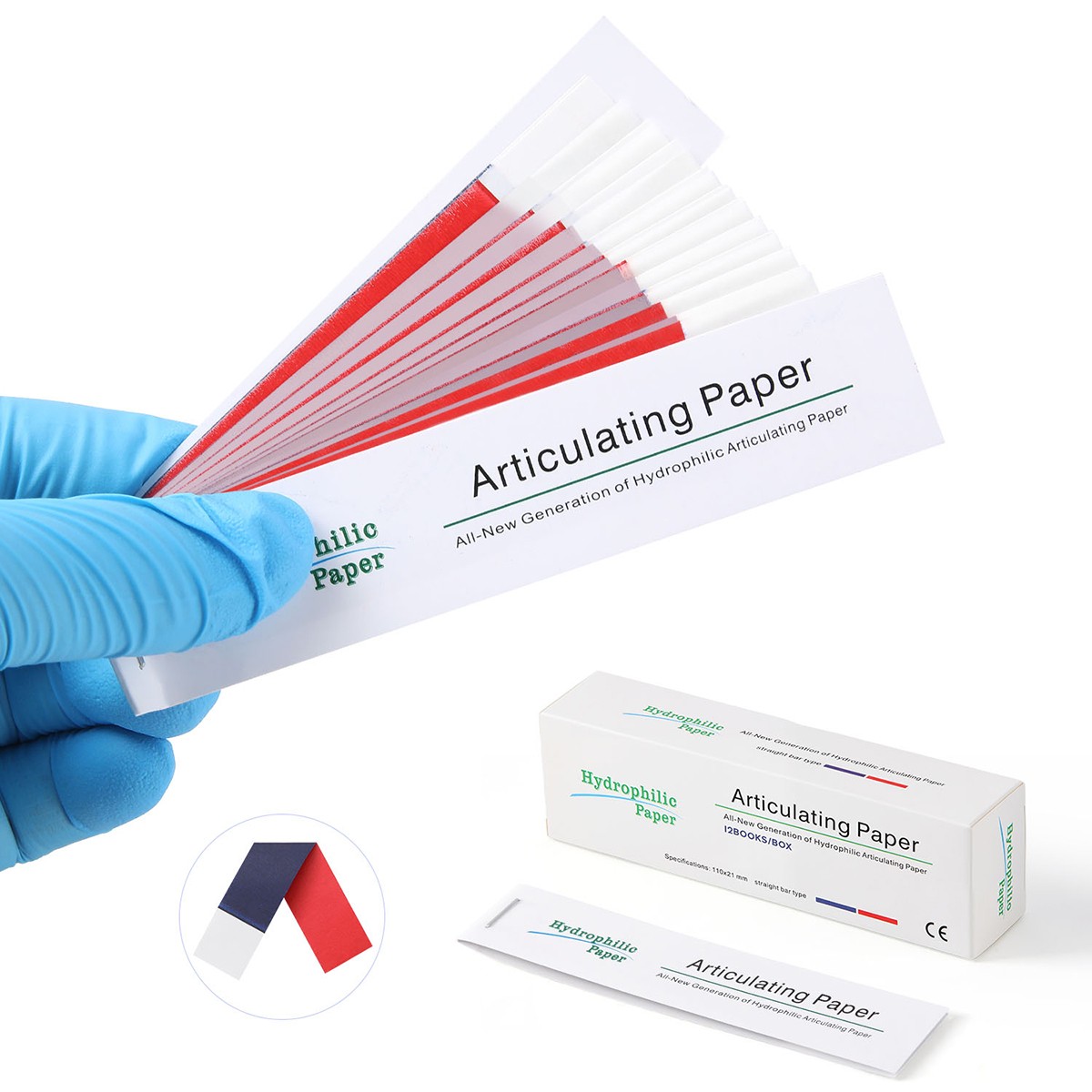 1-5Pack Dental Articulating Paper Double Sided Articulating Strips Blue/Red