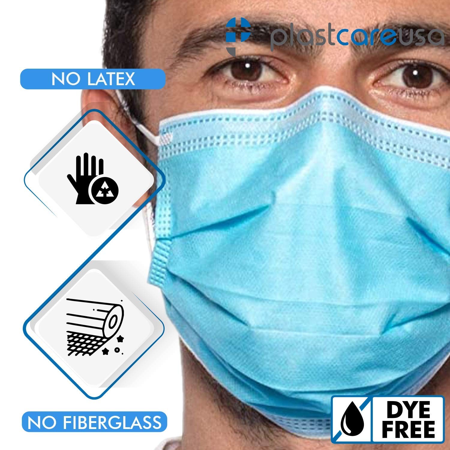 100 4-Ply ASTM Level 3 Face Masks, Disposable (Blue) (2 Boxes of 50)
