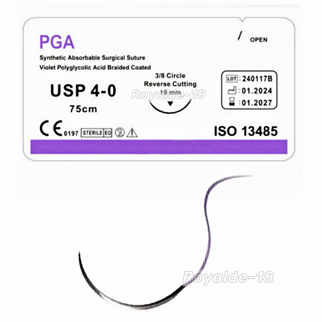 Absorbable Dental Oral Surgical Sutures CHROMIC GUT 3/0 PGA 4/0 Natural Needled