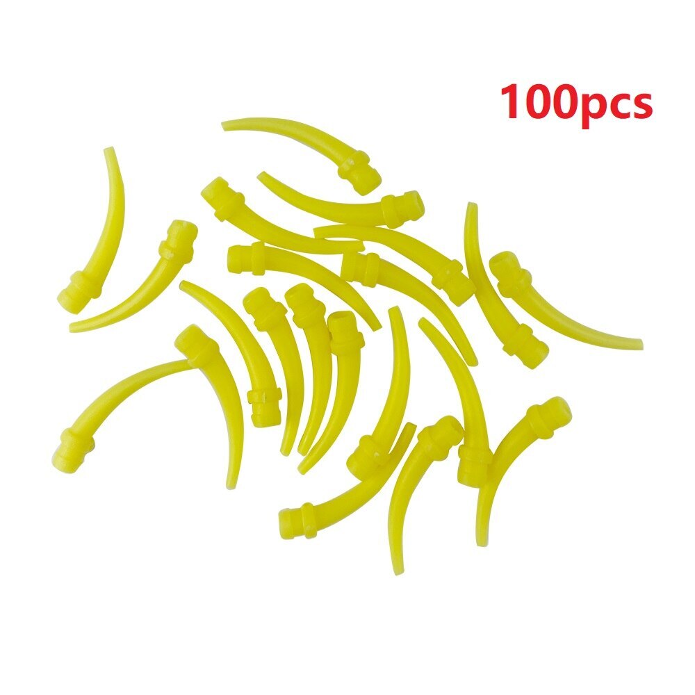50/100pcs Silicon Dental Impression Material Mixing Tips Yellow Disposable