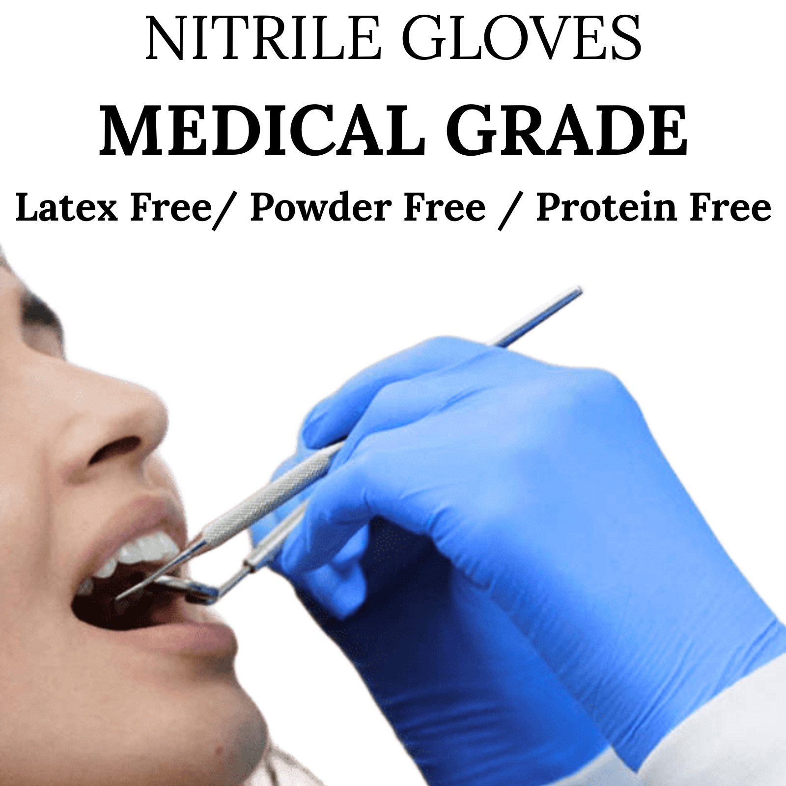 Dentistry Nitrile Exam/Medical Gloves Latex & Powder-Free Non-Sterile Textured