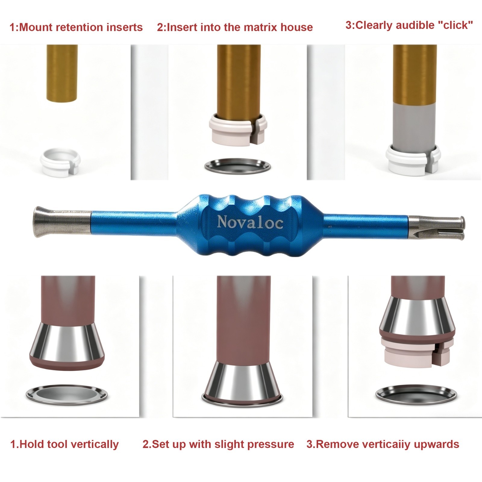 US Dental Novaloc & Locator Core Tool Mounting & Demounting Instrument Retention