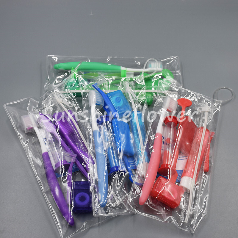 Dental Teeth Oral Cleaning Care Orthodontic Kits Brush Floss Thread Mirror Wax